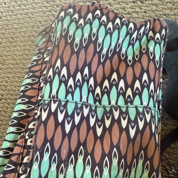 Vera BradleySuerra Stream Patterned Backpack Large in green brown cream & gray - Picture 9 of 11